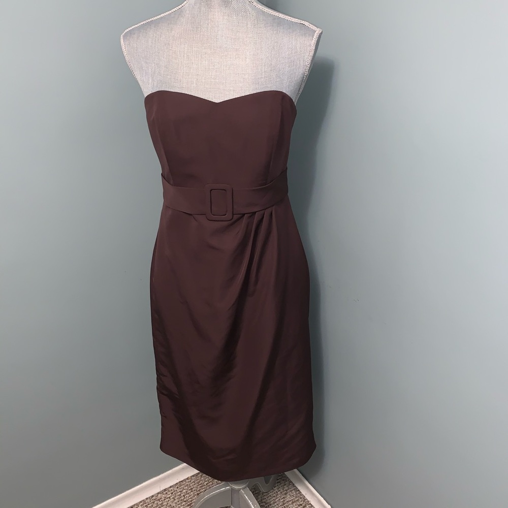 VINEYARD COLLECTION Brown strapless cocktail dress women’s size 8 wedding midi
